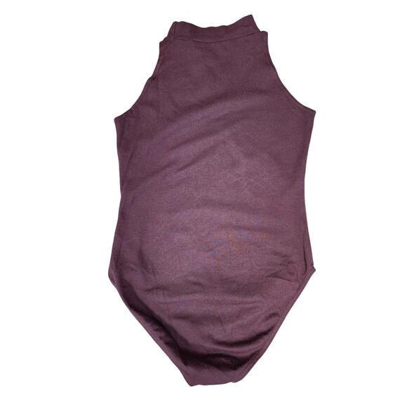 Vintage One Step Up Mock Turtleneck Brown Body Shirt Women's Size Medium - Picture 2 of 4